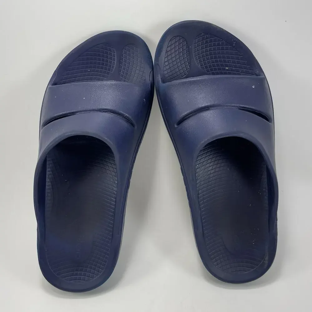 Oofos Ooahh Comfort Slide Mens Size 9 Blue Recovery Sandals, Womens 11